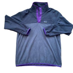 Men's Patagonia Lightweight Snap-T Fleece Pullover Size Medium Purple/Gray.